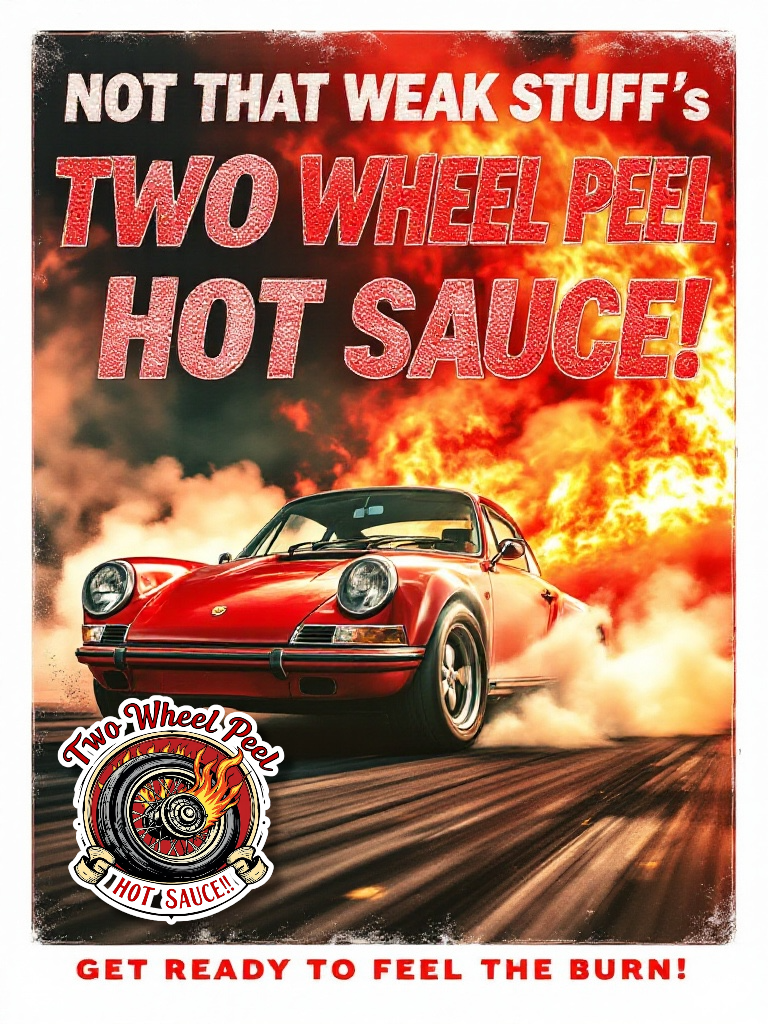 Two wheel peel hot sauce. Not that weak stuff