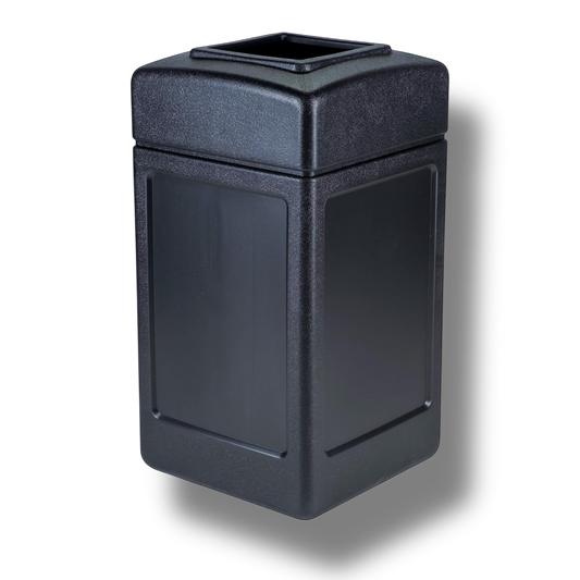 42 Gallon Black Square Trash Bin