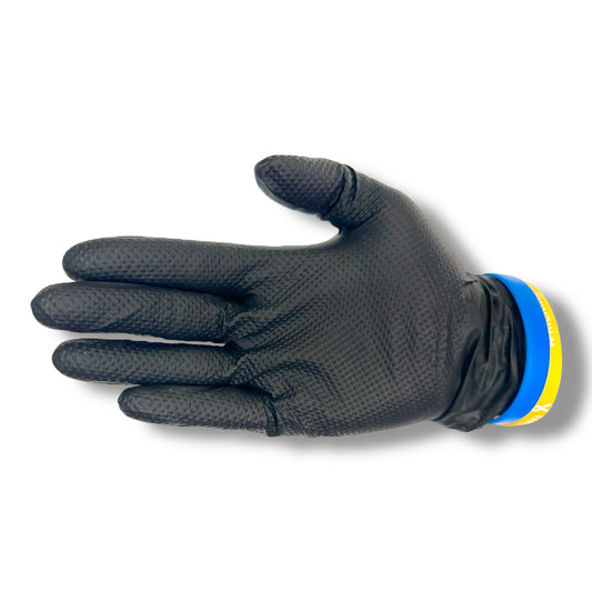 8 MIL DIAMOND TEXTURED BLACK NITRILE GLOVES 