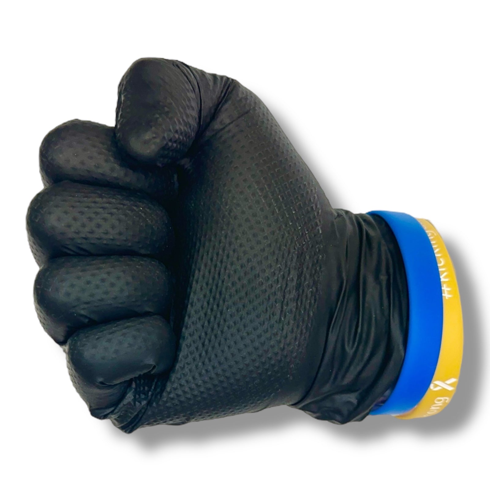 8 MIL NITRILE  DIAMOND TEXTURED BLACK GLOVES VERY FORM FITTING TO THE HAND FOR THE PERFECT FIT.