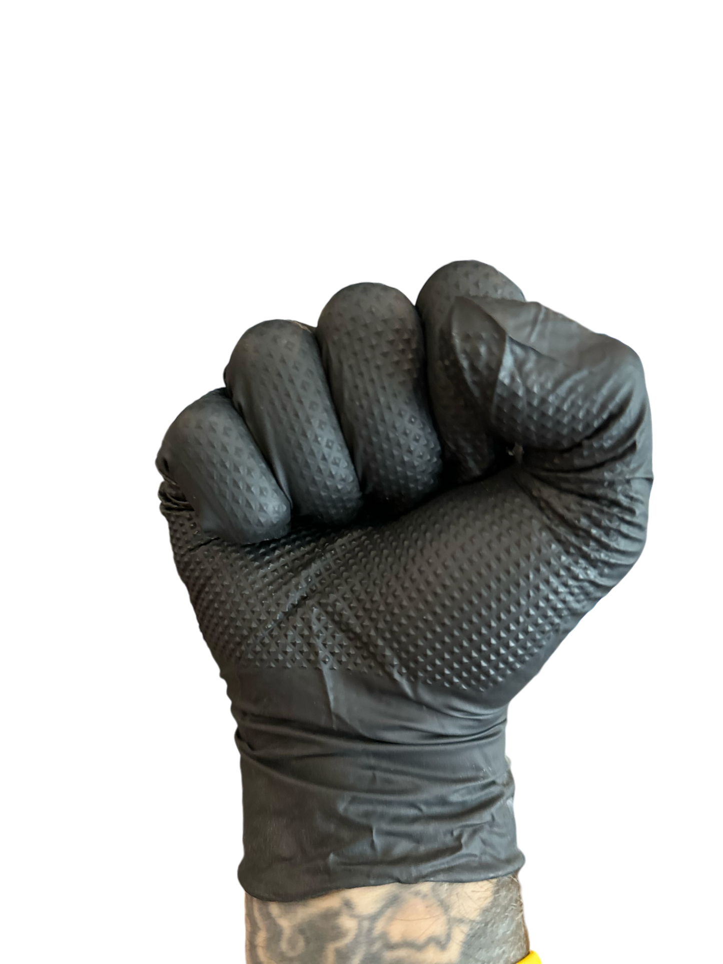 FIRST GLOVE HD 8 MIL BLACK NITRILE DISPOSABLE INDUSTRIAL GLOVES WITH RAISED DIAMOND TEXTURE 10/100 CASE